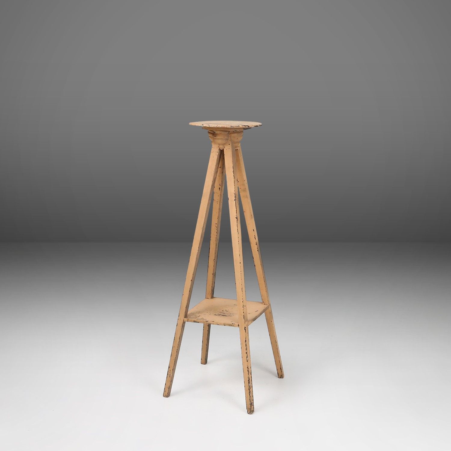 Elegant industrial console in wood with rich patina, France, 1900-img